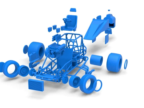 Vintage Dirt Silver Crown Car while turning Scale 1 to 25 3D Print Model