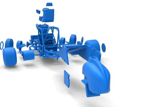 Vintage Dirt Silver Crown Car while turning Scale 1 to 25 3D Print Model