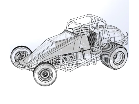 Vintage Dirt Silver Crown Car while turning Scale 1 to 25 3D Print Model