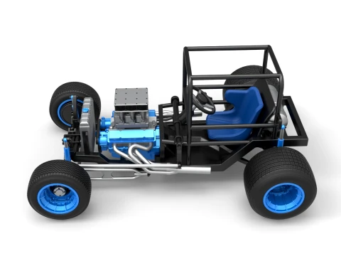 Vintage Dirt Supermodified stock car Base Version 1 Scale 1 to 25 3D Print Model