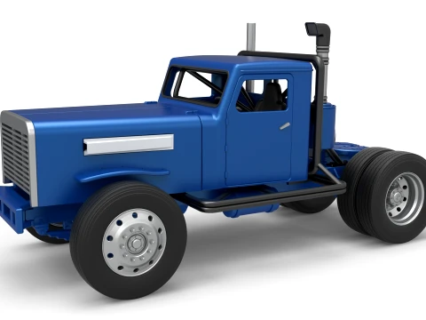 Vintage GATR Racing Semi truck Version 2 Scale 1 to 25 3D Print Model