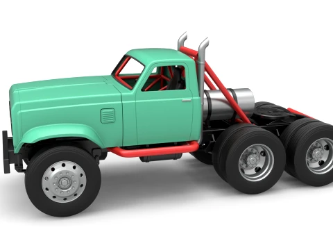 Vintage GATR Racing Semi truck Version 4 Scale 1 to 25 3D Print Model
