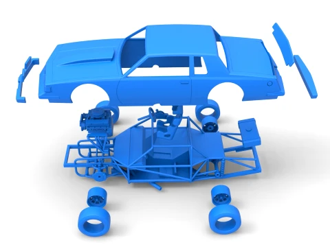 Vintage NASCAR race car Scale 1 to 25 3D Print Model