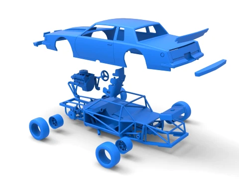 Vintage NASCAR race car Scale 1 to 25 3D Print Model