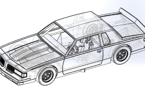 Vintage NASCAR race car Scale 1 to 25 3D Print Model