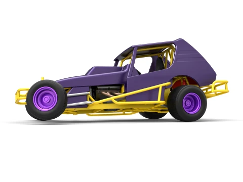 Vintage Northeast Dirt Modified stock car while turning Scale 1 to 25 3D Print Model