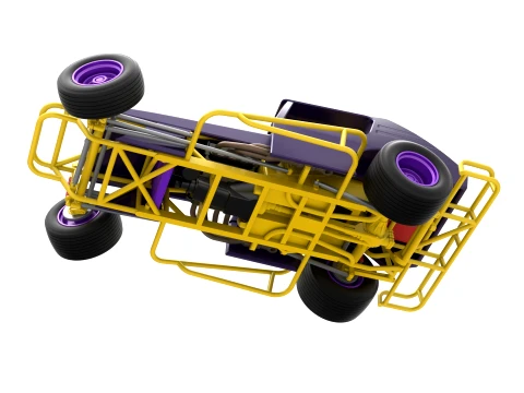 Vintage Northeast Dirt Modified stock car while turning Scale 1 to 25 3D Print Model