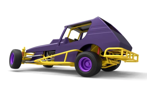 Vintage Northeast Dirt Modified stock car while turning Scale 1 to 25 3D Print Model
