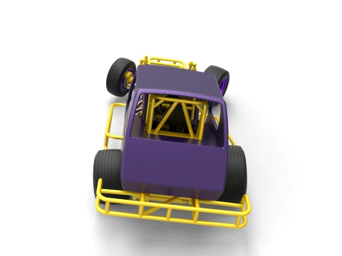 Vintage Northeast Dirt Modified stock car while turning Scale 1 to 25 3D Print Model
