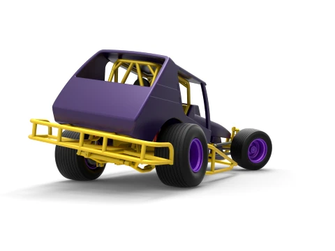 Vintage Northeast Dirt Modified stock car while turning Scale 1 to 25 3D Print Model