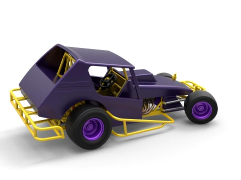 Vintage Northeast Dirt Modified stock car while turning Scale 1 to 25 3D Print Model