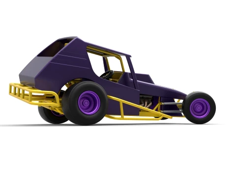 Vintage Northeast Dirt Modified stock car while turning Scale 1 to 25 3D Print Model