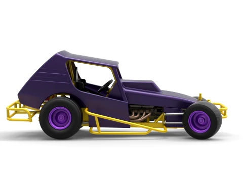 Vintage Northeast Dirt Modified stock car while turning Scale 1 to 25 3D Print Model