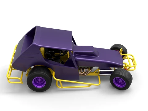 Vintage Northeast Dirt Modified stock car while turning Scale 1 to 25 3D Print Model