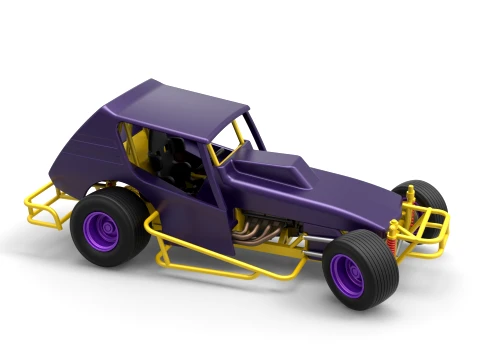 Vintage Northeast Dirt Modified stock car while turning Scale 1 to 25 3D Print Model