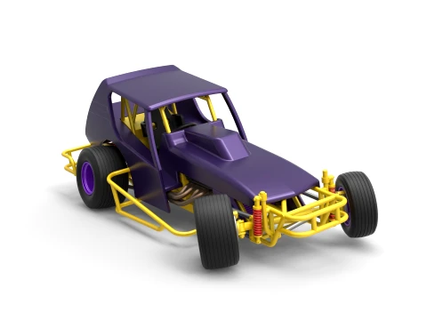 Vintage Northeast Dirt Modified stock car while turning Scale 1 to 25 3D Print Model