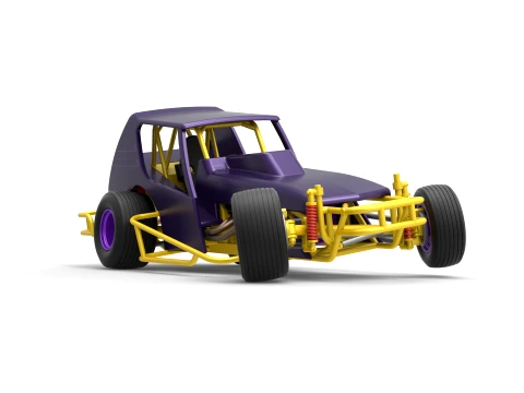 Vintage Northeast Dirt Modified stock car while turning Scale 1 to 25 3D Print Model