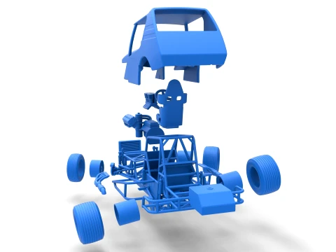 Vintage Northeast Dirt Modified stock car while turning Scale 1 to 25 3D Print Model