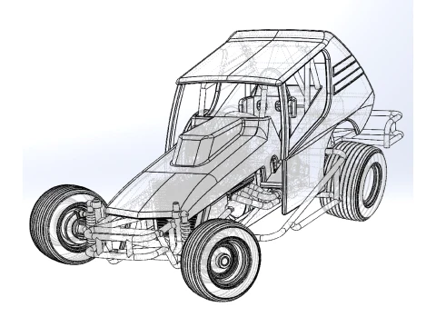 Vintage Northeast Dirt Modified stock car while turning Scale 1 to 25 3D Print Model