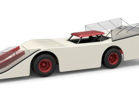 Vintage Outlaw dirt late model race car Scale 1 to 25 3D Print Model
