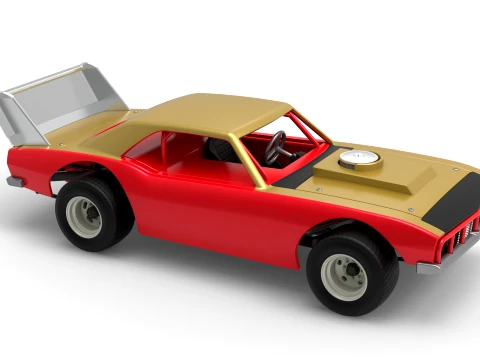 Vintage Semi-Late Model Stock Car Scale 1 to 25 3D Print Model
