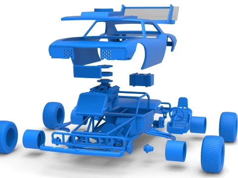 Vintage Semi-Late Model Stock Car Scale 1 to 25 3D Print Model