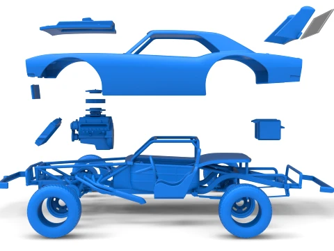 Vintage Semi-Late Model Stock Car Scale 1 to 25 3D Print Model
