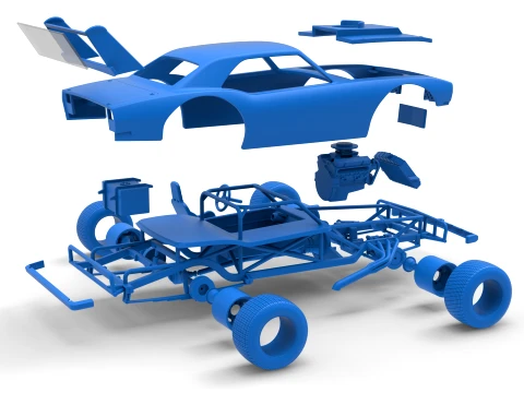 Vintage Semi-Late Model Stock Car Scale 1 to 25 3D Print Model
