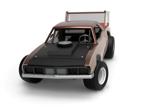 Vintage Semi-Late Model Stock Car while turning Scale 1 to 25 3D Print Model