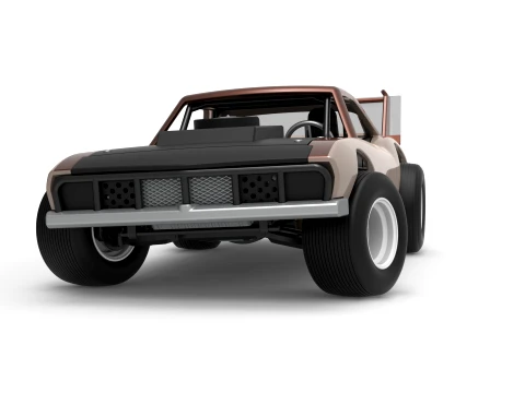 Vintage Semi-Late Model Stock Car while turning Scale 1 to 25 3D Print Model