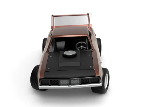 Vintage Semi-Late Model Stock Car while turning Scale 1 to 25 3D Print Model