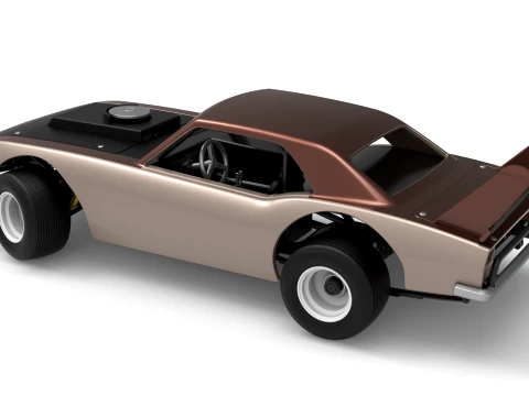Vintage Semi-Late Model Stock Car while turning Scale 1 to 25 3D Print Model
