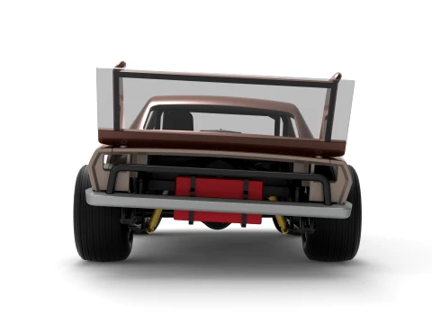 Vintage Semi-Late Model Stock Car while turning Scale 1 to 25 3D Print Model