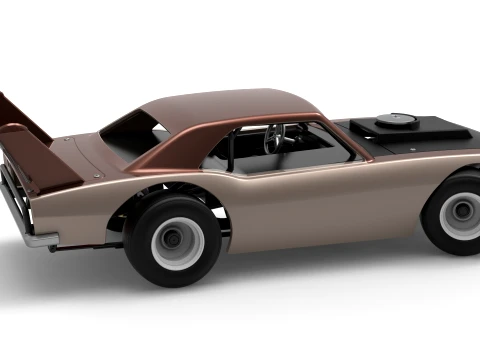 Vintage Semi-Late Model Stock Car while turning Scale 1 to 25 3D Print Model