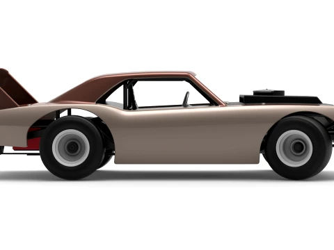 Vintage Semi-Late Model Stock Car while turning Scale 1 to 25 3D Print Model