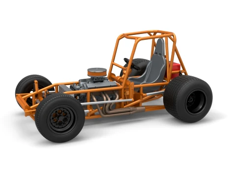 Vintage Sprint car Base Version 2 Scale 1 to 25 3D Print Model