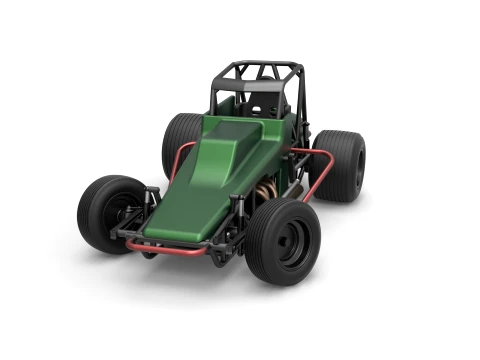 Vintage Sprint car while turning Version 1 Scale 1 to 25 3D Print Model