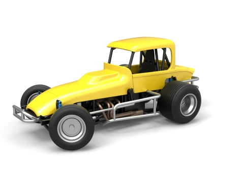 Vintage Sprint car while turning Version 2 Scale 1 to 25 3D Print Model