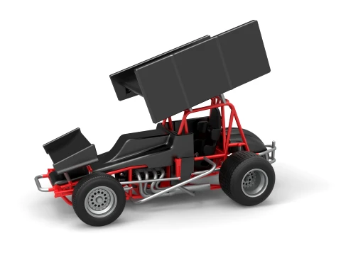 Vintage Winged Sprint car Scale 1 to 25 3D Print Model