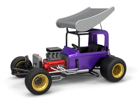 Vintage Winged Supermodified stock car for Dirt Version 1 Scale 1 to 25 3D Print Model