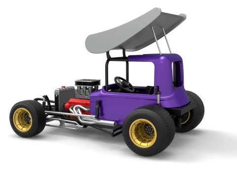 Vintage Winged Supermodified stock car for Dirt Version 1 Scale 1 to 25 3D Print Model