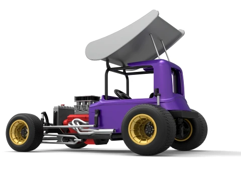 Vintage Winged Supermodified stock car for Dirt Version 1 Scale 1 to 25 3D Print Model
