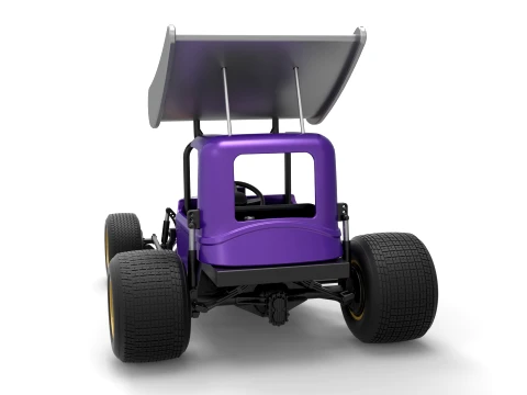 Vintage Winged Supermodified stock car for Dirt Version 1 Scale 1 to 25 3D Print Model
