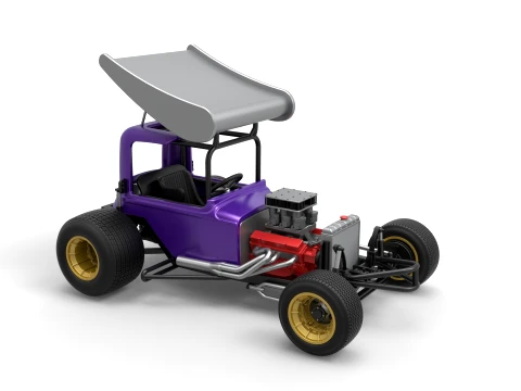 Vintage Winged Supermodified stock car for Dirt Version 1 Scale 1 to 25 3D Print Model