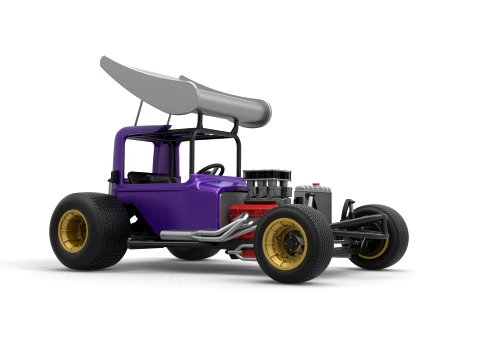 Vintage Winged Supermodified stock car for Dirt Version 1 Scale 1 to 25 3D Print Model