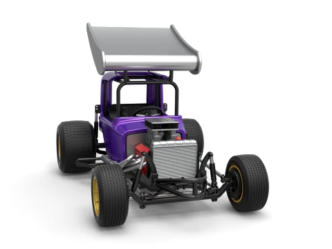 Vintage Winged Supermodified stock car for Dirt Version 1 Scale 1 to 25 3D Print Model