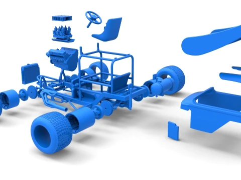 Vintage Winged Supermodified stock car for Dirt Version 1 Scale 1 to 25 3D Print Model