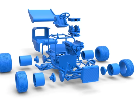 Vintage Winged Supermodified stock car for Dirt Version 1 Scale 1 to 25 3D Print Model