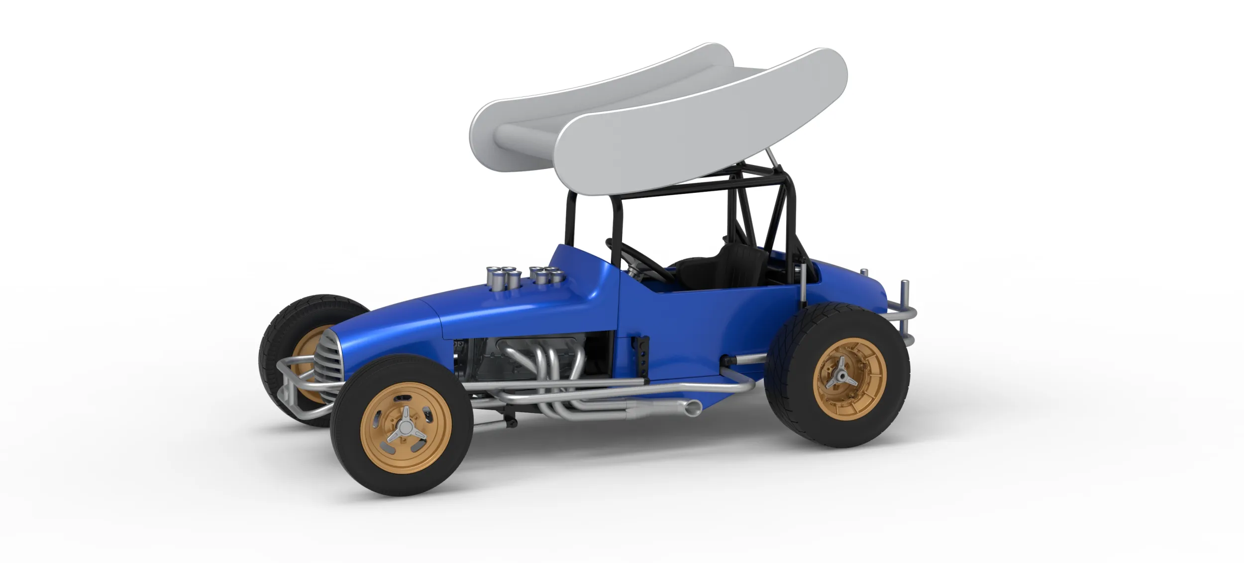 Vintage Winged Supermodified stock car for Dirt Version 2 Scale 1 to 25 3D Print Model .c4d .max .obj .3ds .fbx .stl .blend
