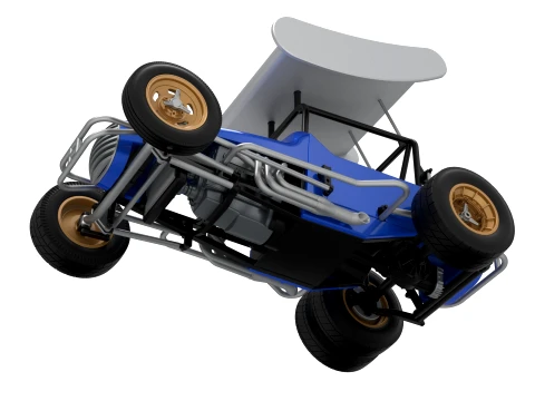 Vintage Winged Supermodified stock car for Dirt Version 2 Scale 1 to 25 3D Print Model